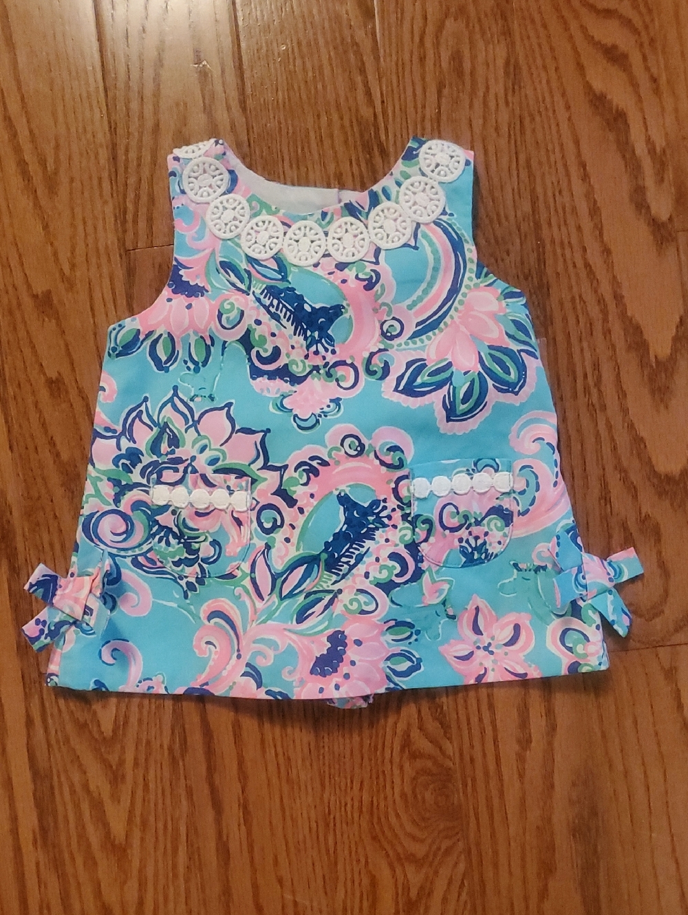 NWT Lilly Pulitzer Infant Floral Shift Sundress & Bottom in Aqua & Pink